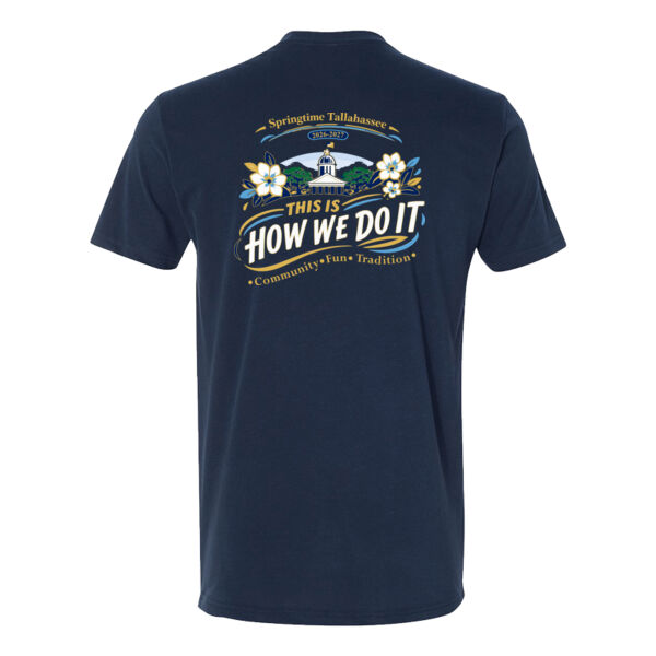 Navy Cotton/Poly Blend sueded t-shirt Thumbnail