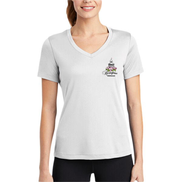 Ladies V-neck Poly T-shirt Thumbnail